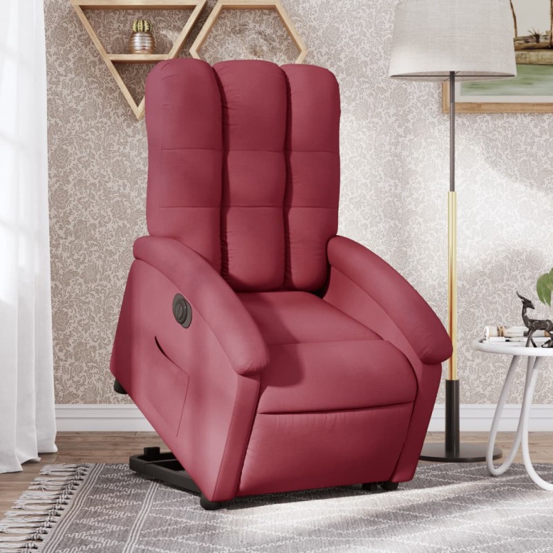 Poltrona reclinável elevatória elétrica tecido vermelho-tinto-Poltronas-Home Retail