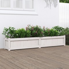 Vaso/floreira de jardim 180x31x31 cm pinho maciço branco