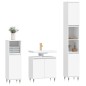 3 pcs conjunto móveis casa de banho madeira processada branco