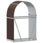 Suporte de lenha 80x45x120 cm aço galvanizado castanho