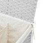 Cesto p/ roupa suja c/ 2 secções 53x35x57 cm vime PE branco