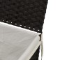 Cesto para roupa suja com tampa 55,5x35x34 cm vime PE preto