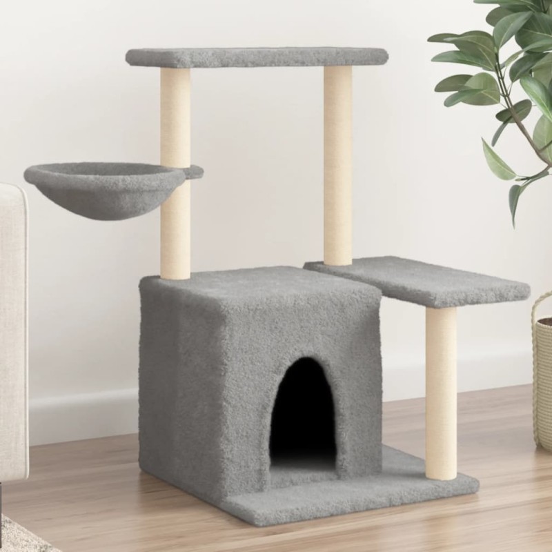 Árvore p/ gatos c/ postes arranhadores sisal 83 cm cinza-claro-Móveis para gatos-Home Retail