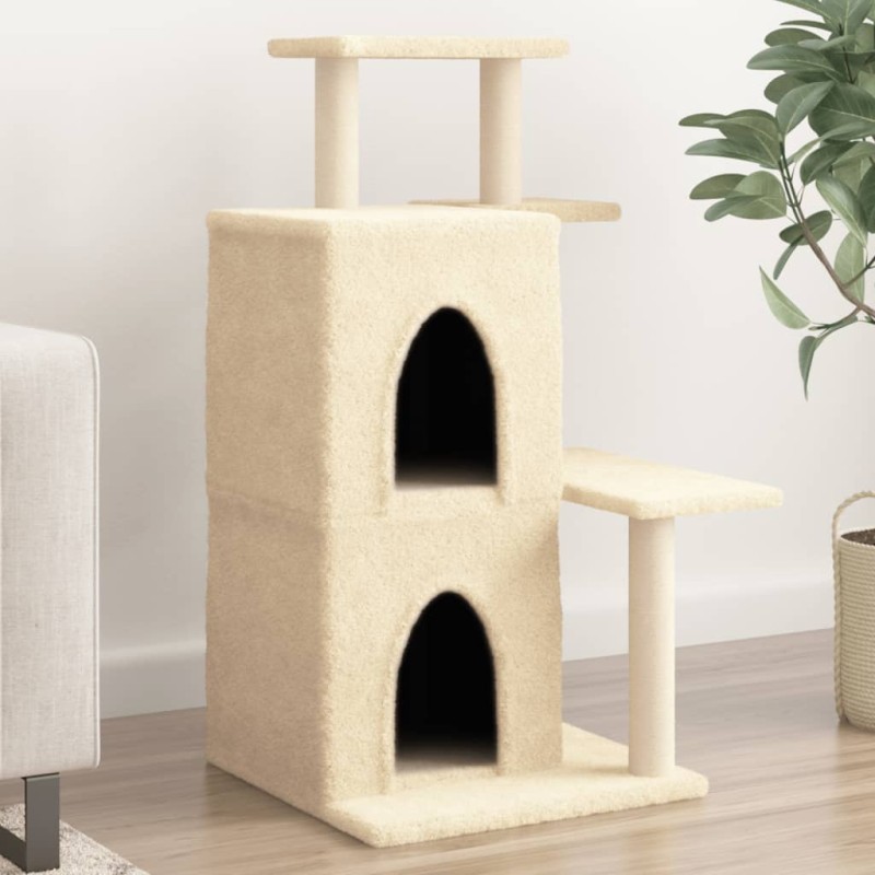 Árvore p/ gatos c/ postes arranhadores sisal 97 cm cor creme-Móveis para gatos-Home Retail