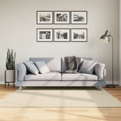 Tapete pelo curto macio e lavável HUARTE 160x160 cm cor creme