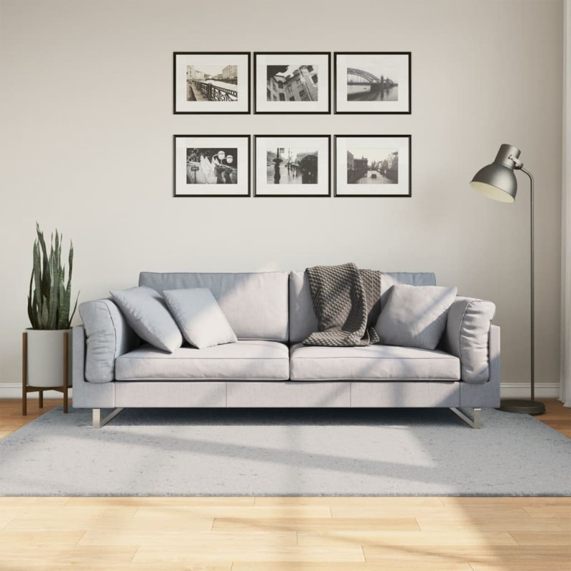 Tapete pelo curto macio e lavável HUARTE 140x200 cm cinzento-Tapetes-Home Retail