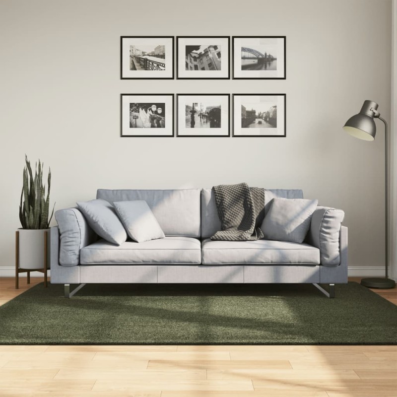 Tapete pelo curto macio lavável HUARTE 140x200cm verde-floresta-Tapetes-Home Retail