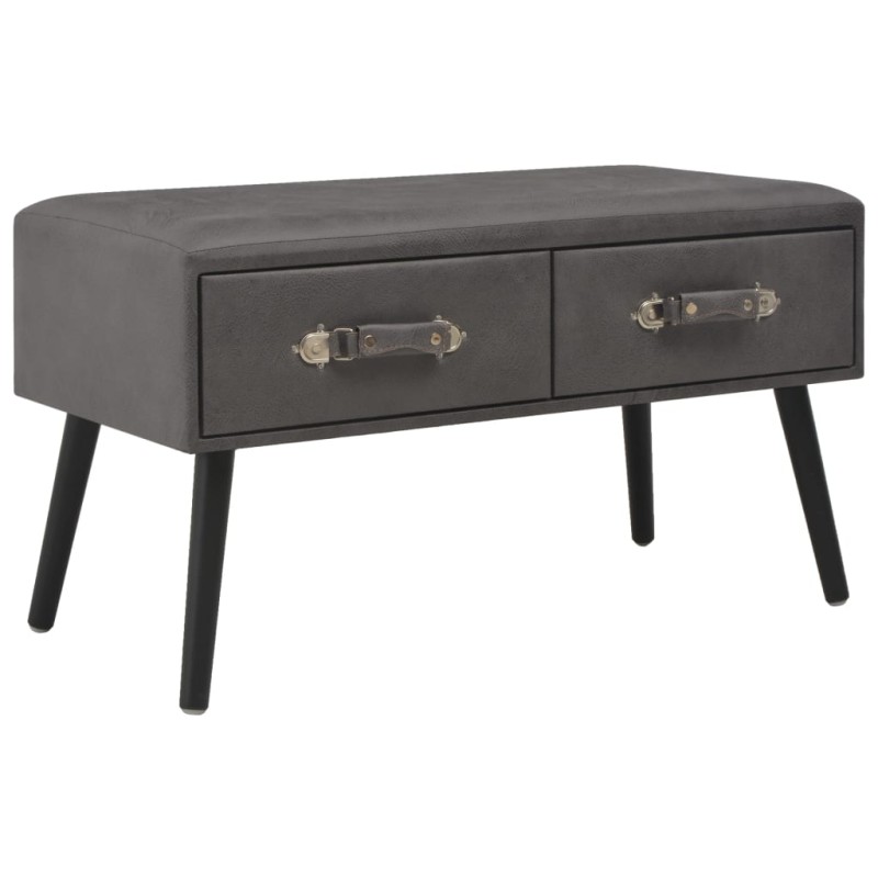 Mesa de centro 80x40x46 cm couro artificial cinzento-Mesas de centro-Home Retail