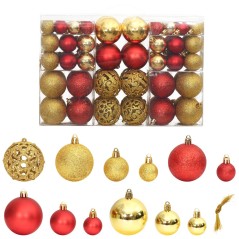 Enfeites de Natal 100 pcs 3 / 4 / 6 cm dourado e vermelho-tinto