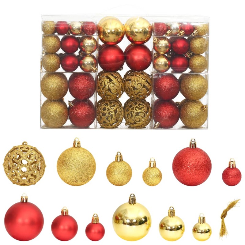 Enfeites de Natal 100 pcs 3 / 4 / 6 cm dourado e vermelho-tinto-Enfeites do Feriados-Home Retail