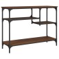 Mesa consola c/ prateleiras 100x35x75 cm carvalho castanho