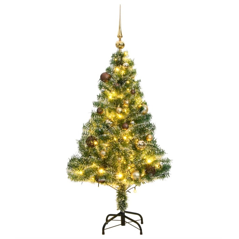 Árvore de Natal artificial c/ 150 LEDs conj. bolas e neve 150cm-Árvores de Natal-Home Retail