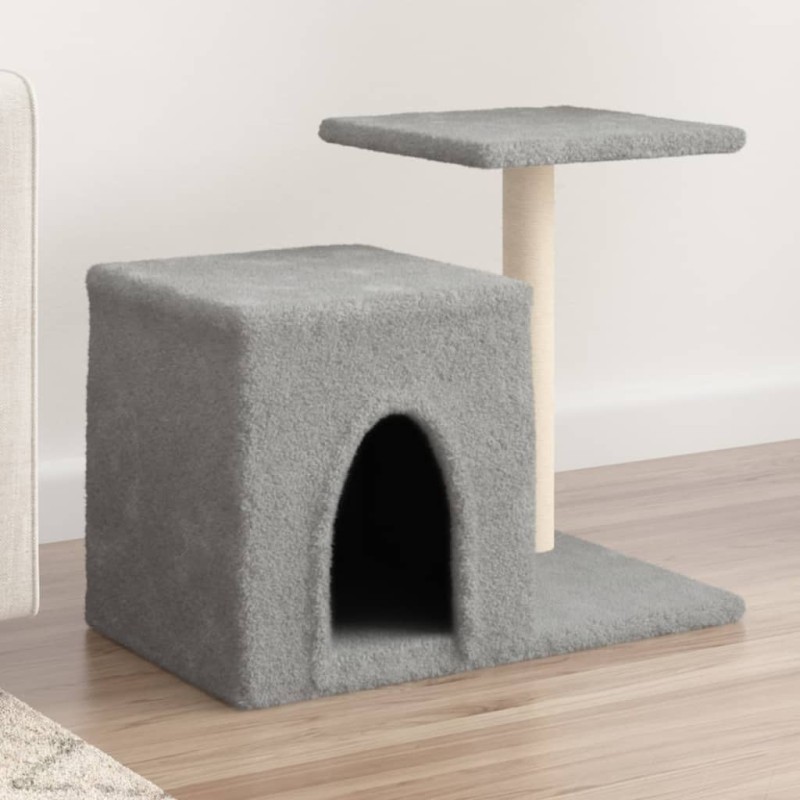 Árvore p/ gatos c/ postes arranhadores sisal 50,5cm cinza-claro-Móveis para gatos-Home Retail