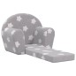 Sofá-cama infantil c/ estrelas pelúcia macia cinzento-claro