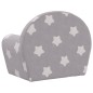 Sofá-cama infantil c/ estrelas pelúcia macia cinzento-claro