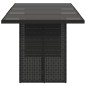 Mesa de jardim com tampo de vidro 190x80x74 cm vime PE preto