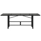 Mesa de jardim com tampo de vidro 190x80x74 cm vime PE preto