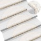 Tapetes de escada 15 pcs 56x17x3 cm branco