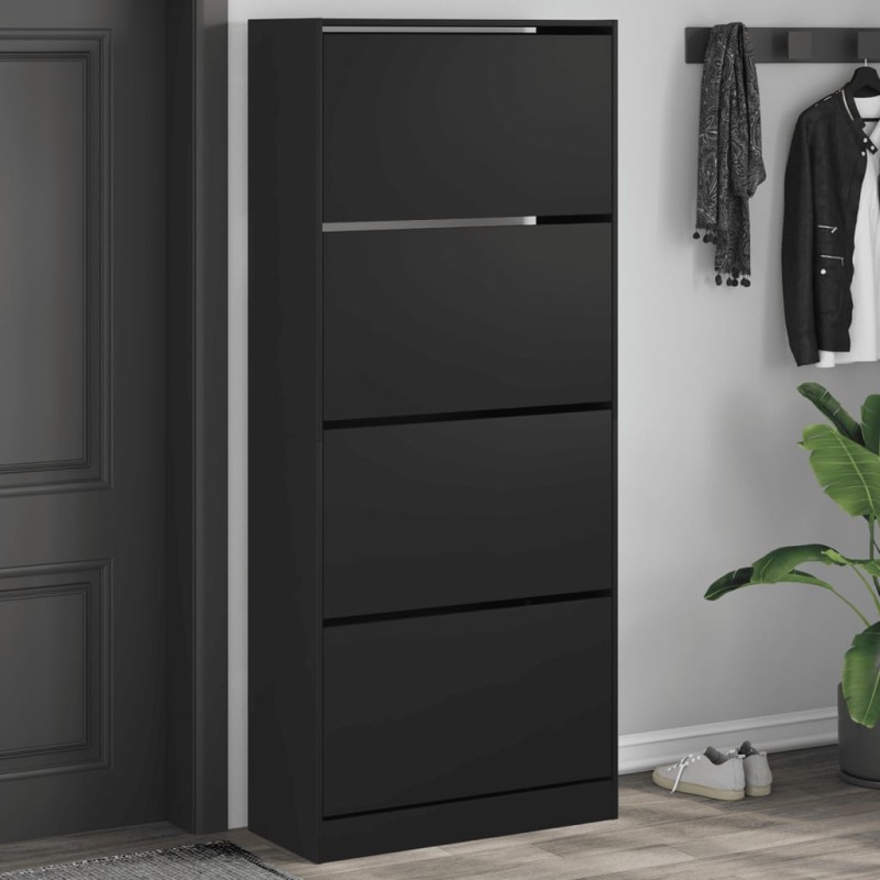 Sapateira com 4 gavetas articuladas 80x34x187,5 cm preto-Sapateiras e organizadores-Home Retail