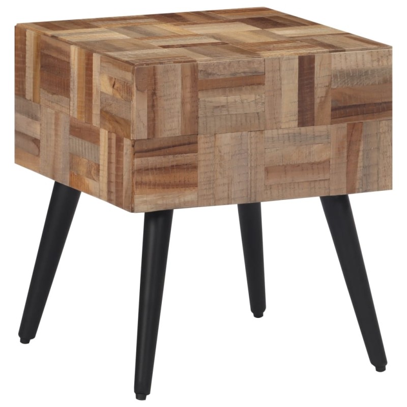 Mesa de apoio 40x40x45 cm madeira de teca recuperada maciça-Mesas de apoio-Home Retail