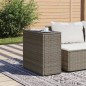 Mesa de apoio jardim c/ tampo vidro 58x27,5x55 cm vime PE cinza