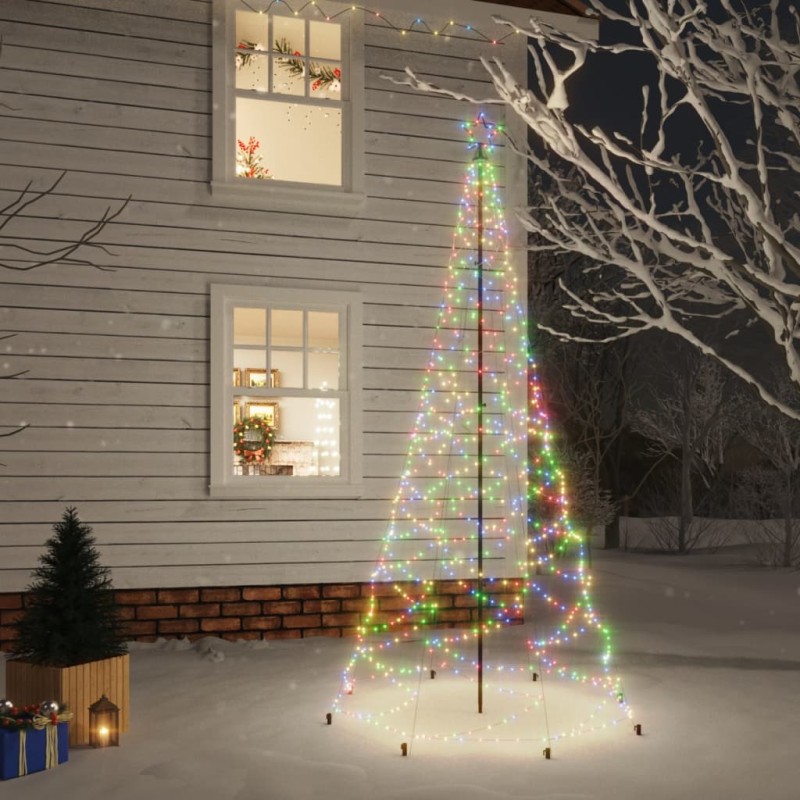 Árvore de Natal c/ poste metal 500 luzes LED 3 m colorido-Árvores de Natal-Home Retail