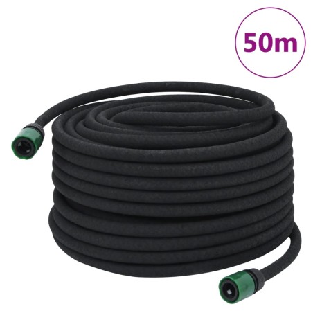 Mangueira para rega gota-a-gota de jardim 50 m borracha preto