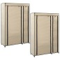 Roupeiros dobráveis 2 pcs 110x45x175 cm tecido cor creme