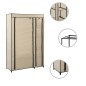 Roupeiros dobráveis 2 pcs 110x45x175 cm tecido cor creme