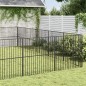 Parque para cães com 20 painéis aço galvanizado preto