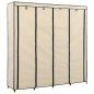 Roupeiro com 4 compartimentos 175x45x170 cm cor creme