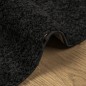 Tapete shaggy de pelo alto PAMPLONA 80x200 cm preto