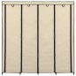 Roupeiro com 4 compartimentos 175x45x170 cm cor creme