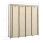 Roupeiro com 4 compartimentos 175x45x170 cm cor creme