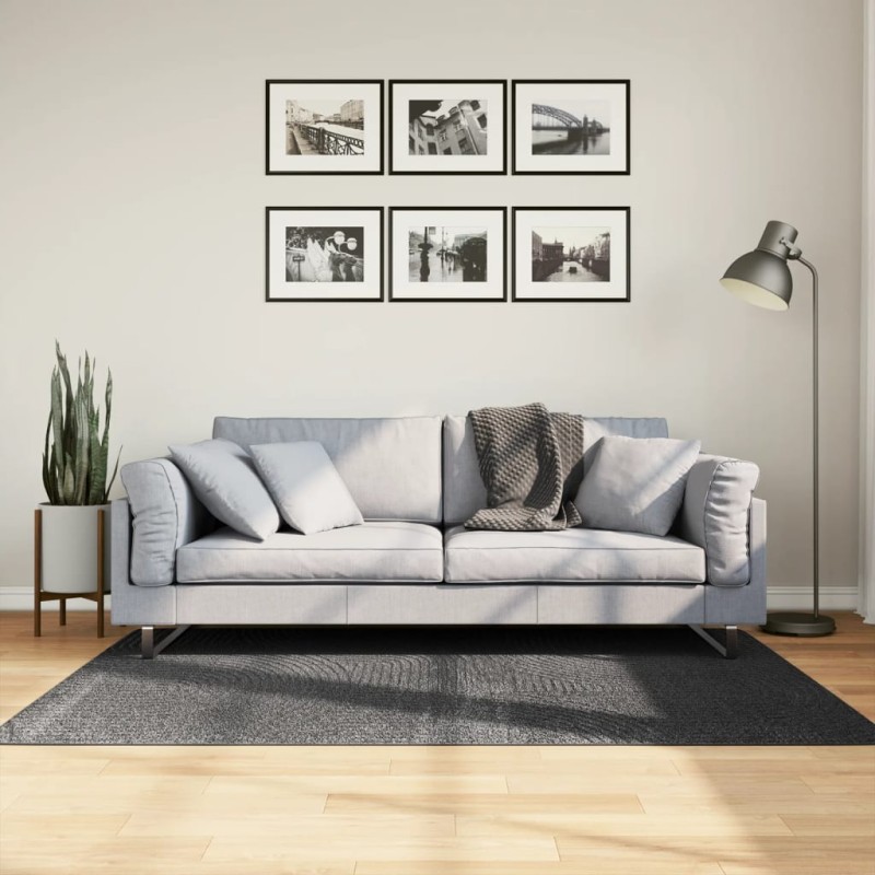 Tapete de pelo curto IZA visual escandinavo 120x170cm antracite-Tapetes-Home Retail