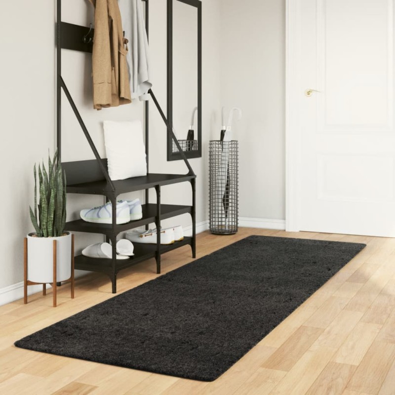 Tapete shaggy de pelo alto PAMPLONA 80x250 cm antracite-Tapetes-Home Retail