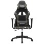 Cadeira gaming massagens couro artificial preto e camuflagem