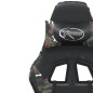 Cadeira gaming massagens couro artificial preto e camuflagem