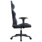 Cadeira gaming de massagens couro artificial preto e azul