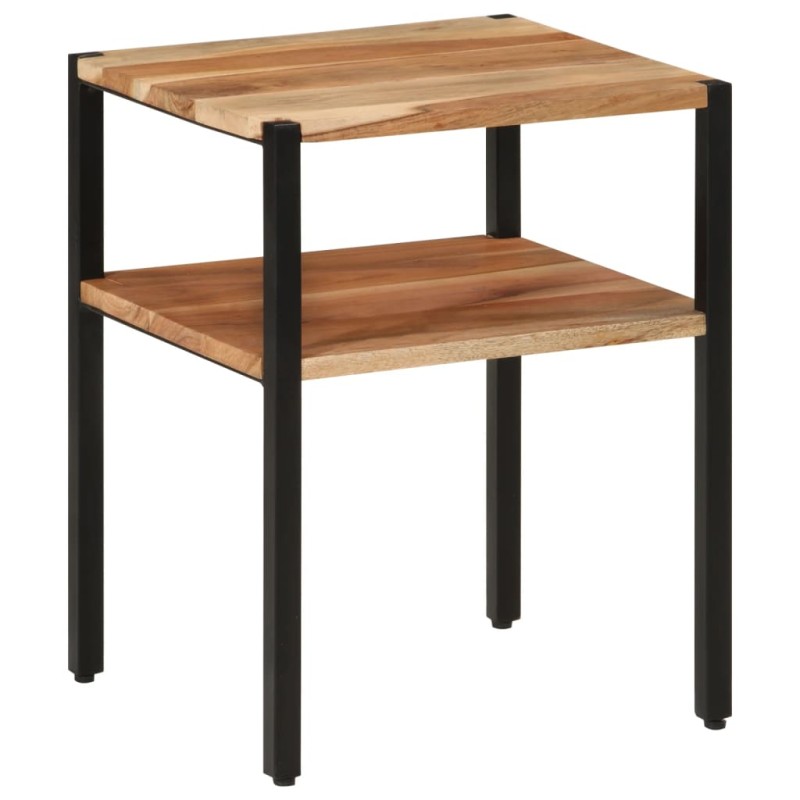 Mesa de apoio 35x35x45 cm madeira de acácia maciça e ferro-Mesas de apoio-Home Retail