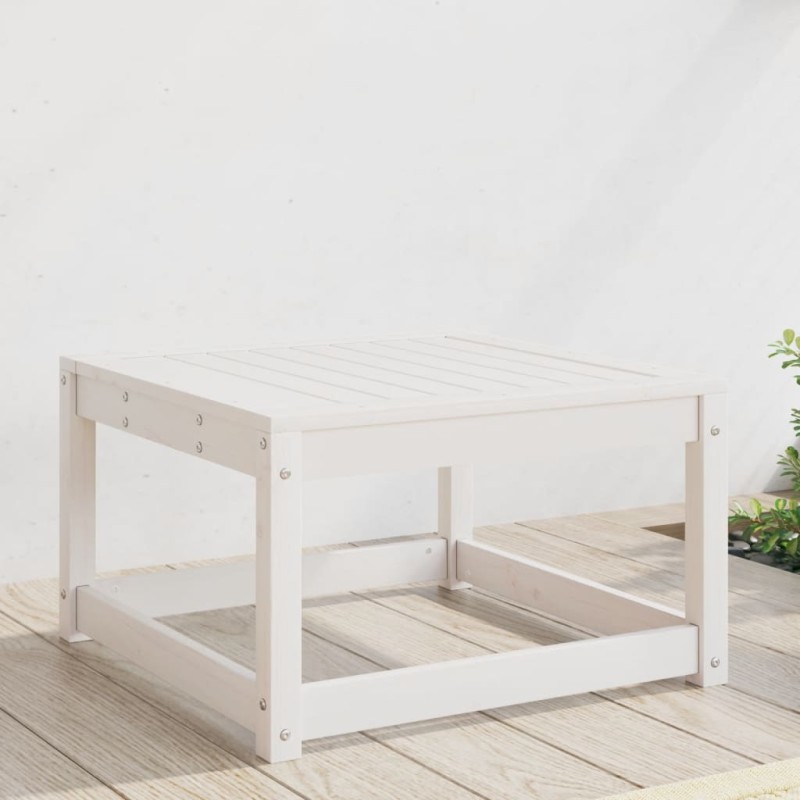 Apoio de pés para jardim madeira de pinho maciça branco-Sofás para exterior-Home Retail