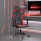 Cadeira gaming massagens couro artificial preto e vermelho