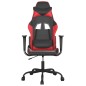 Cadeira gaming massagens couro artificial preto e vermelho