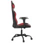 Cadeira gaming massagens couro artificial preto e vermelho