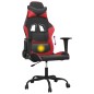 Cadeira gaming massagens couro artificial preto e vermelho