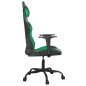 Cadeira gaming massagens couro artificial preto e verde