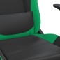 Cadeira gaming massagens couro artificial preto e verde