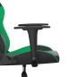 Cadeira gaming massagens couro artificial preto e verde