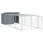 Casota p/ cães c/ parque 153x396x110 cm aço galvaniz. antracite