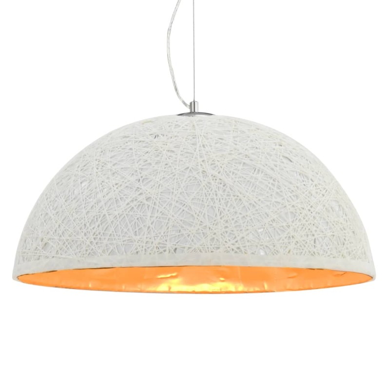 Candeeiro suspenso branco e dourado Ø50 cm E27-Candeeiros-Home Retail